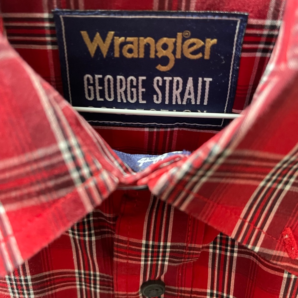 Wrangler George Strait Red Plaid Casual Shirt
